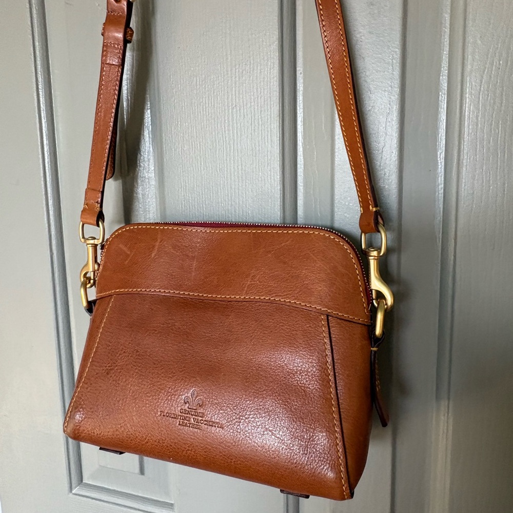 Dooney & Bourke Florentine Cameron Crossbody Bag Brown Leather - Picture 6 of 11